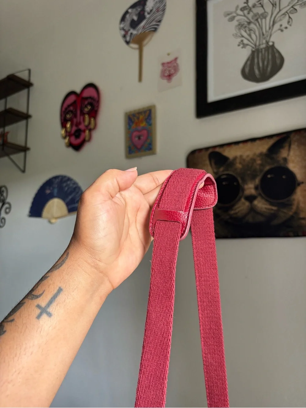 The Sak Cherry Red Leather Backpack Crossbody